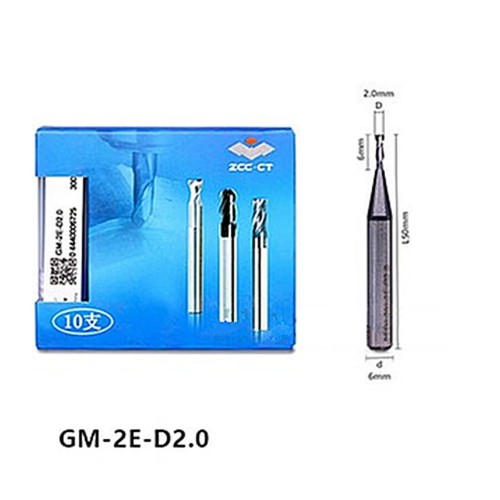 GM-2E-D2*4*50 Solid Carbide Two Flute End Mill ZCC